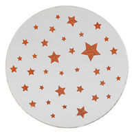 Castiçal espelho com estrelas vermelhas 10cm