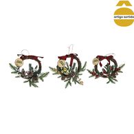 Coroa com bagas e la&ccedil;o 35cm