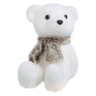 Urso polar sentado com cachecol 19cm