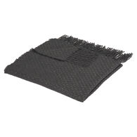 Manta SOUL cinza escuro com franjas 130x180cm