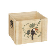 Caixa de arruma&ccedil;&atilde;o JUNGLE bege em mdf 25x25cm