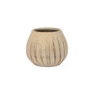 Vaso de cer&acirc;mica CHOUPO riscado cinza 18cm