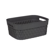 Cesto de arruma&ccedil;&atilde;o retangular cinza