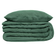 Capa de edred&atilde;o e 2 capas de almofada gaze verde 220x240cm