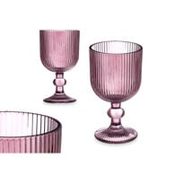 Copo de vinho riscas rosa com pé 26cl,  Copo de vinho riscas rosa com pé 26cl