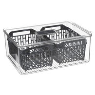 Caixa de arruma&ccedil;&atilde;o empilh&aacute;vel para frigor&iacute;fico 22x32cm