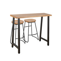 Conjunto de bar HAZEL mesa e 2 bancos preto,  Conjunto de bar HAZEL mesa e 2 bancos preto