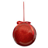 Bola vermelha com laço de cetim 25cm,  Bola vermelha com laço de cetim 25cm