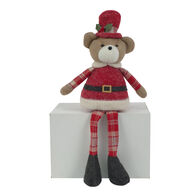 Figura de urso com falto de Natal em veludo 50cm