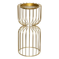 Castiçal em metal dourado 26cm,  Castiçal em metal dourado 26cm