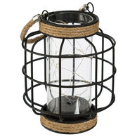 Lanterna preta com corda microled 17cm