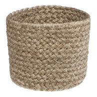 Cesto de juta 10x12cm bege,  Cesto de juta 10x12cm bege