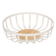 Fruteira branco em metal 28cm