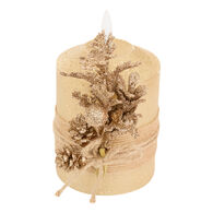 Vela dourado com 1 led