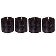Conjunto 4 velas r&uacute;sticas preto