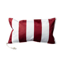 Almofada praia imperme&aacute;vel riscas branco e bordeaux