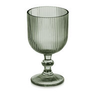 Copo de &aacute;gua riscas verde com p&eacute; 37cl