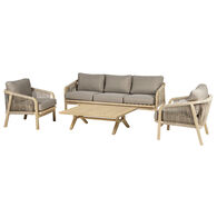 Conjunto de jardim PAPOUASIE taupe em madeira ac&aacute;cia