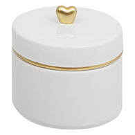 Caixa decorativa branca em cer&acirc;mica 10cm