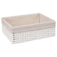 Cesto de arruma&ccedil;&atilde;o COSTA  branco com tecido 23x32cm