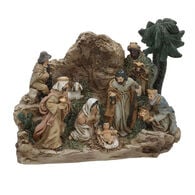 Presépio gruta com palmeira e 8 figuras,  Presépio gruta com palmeira e 8 figuras