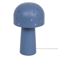 Candeeiro de mesa cogumelo azul em metal 27cm