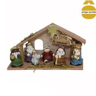 Presépio infantil com cabana e led 28x10x17cm