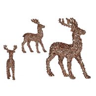 Figura decorativa rena dourada com lantejoulas