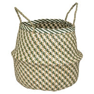 Cesto decorativo ELIE seagrass verde com pegas