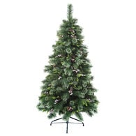 Árvore de natal WYOMING verde com pinhas e azevinhos 180cm,  Árvore de natal WYOMING verde com pinhas e azevinhos 180cm
