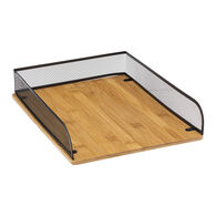 Pasta organizadora em bambu e metal preto,  Pasta organizadora em bambu e metal preto