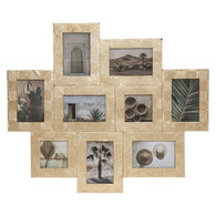 Multimoldura OASIS bege em mdf e metal para 9 fotografias