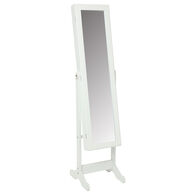 Espelho de chão com móvel de bijuteria branco 145cm,  Espelho de chão com móvel de bijuteria branco 145cm