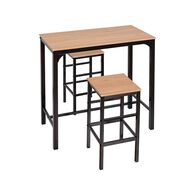 Conjunto de bar NATTES mesa e 2 bancos preto,  Conjunto de bar NATTES mesa e 2 bancos preto
