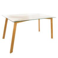 Mesa de jantar TAHO com tampo de vidro,  Mesa de jantar TAHO com tampo de vidro