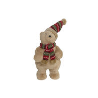 Figura urso com gorro e cachecol 38cm