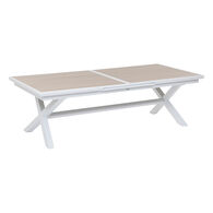 Mesa extens&iacute;vel AXIOME linho e branco 250-330cm