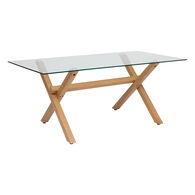Mesa de jantar JOREL com tampo de vidro 90x180cm,  Mesa de jantar JOREL com tampo de vidro 90x180cm