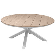 Mesa ORIENGO redonda branca em madeira ac&aacute;cia 160cm