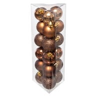 Conjunto de 18 bolas decorativas bronze,  Conjunto de 18 bolas decorativas bronze