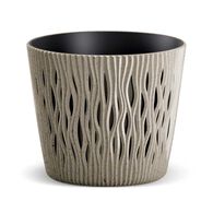 Vaso SANDY round taupe eco wood 19cm