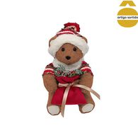 Figura de urso sentado com presente de lã 24cm