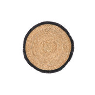 Individual de mesa com franjas preto 38cm