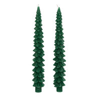 Conjunto de 2 velas &aacute;rvore de natal verde 25cm