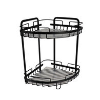 Suporte De Duche Preto Com 2 Prateleiras