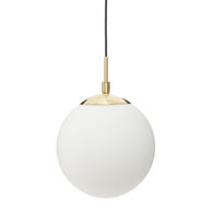 Candeeiro de teto dourado com bola de vidro e metal