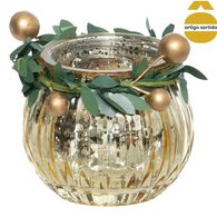 Castiçal para tealight em vidro raiado 6cm