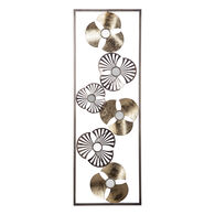 Quadro decorativo dourado flor em metal
