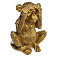 Estatueta macaco s&aacute;bio cego dourada