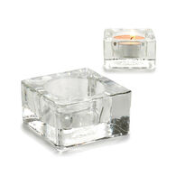 Castiçal transparente em vidro,  Castiçal transparente em vidro